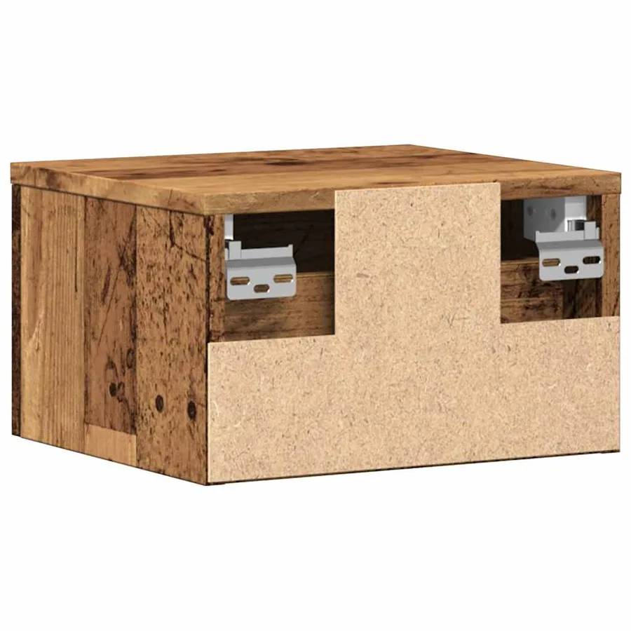 Table de chevet murale vieux bois 34x30x20 cm - 6