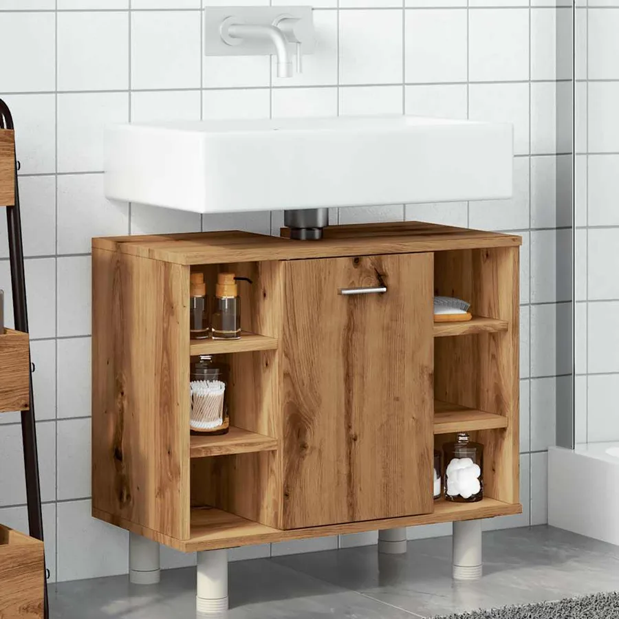 Armoire de salle de bain chêne artisanal 60x32x53,5 cm - 3