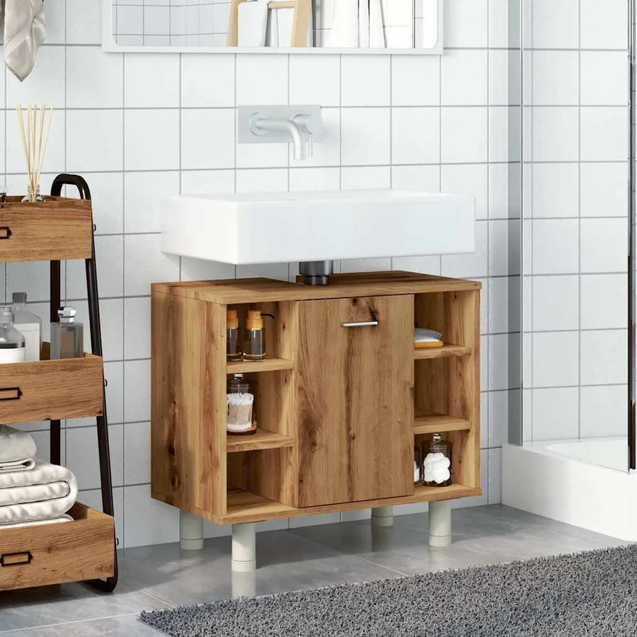 Armoire de salle de bain chêne artisanal 60x32x53,5 cm - 4