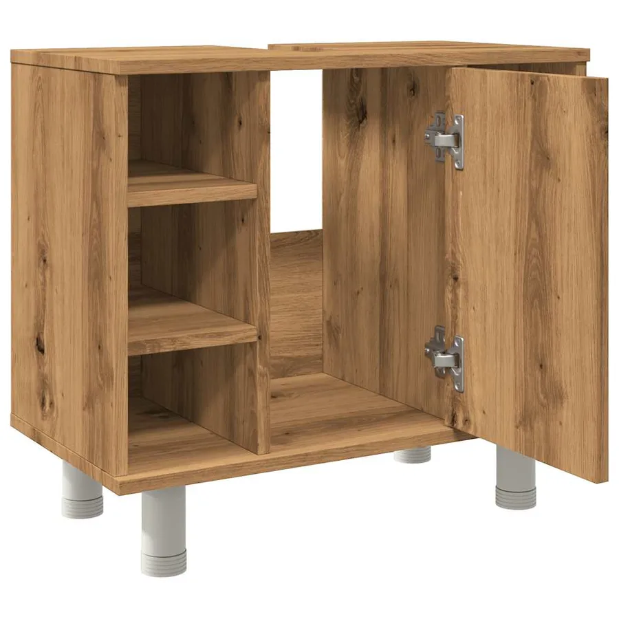 Armoire de salle de bain chêne artisanal 60x32x53,5 cm - 8