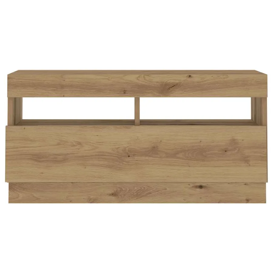 Meuble TV avec lumières LED chêne artisanal bois d'ingénierie - 7
