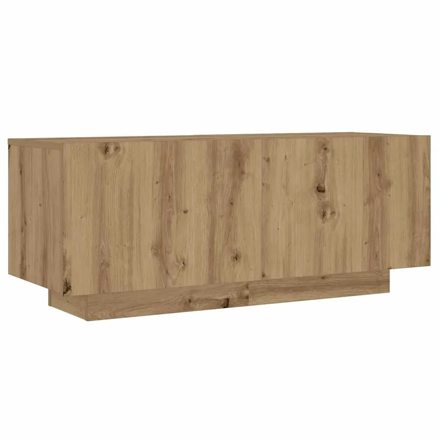 Meuble TV avec lumières LED chêne artisanal bois d'ingénierie - 8
