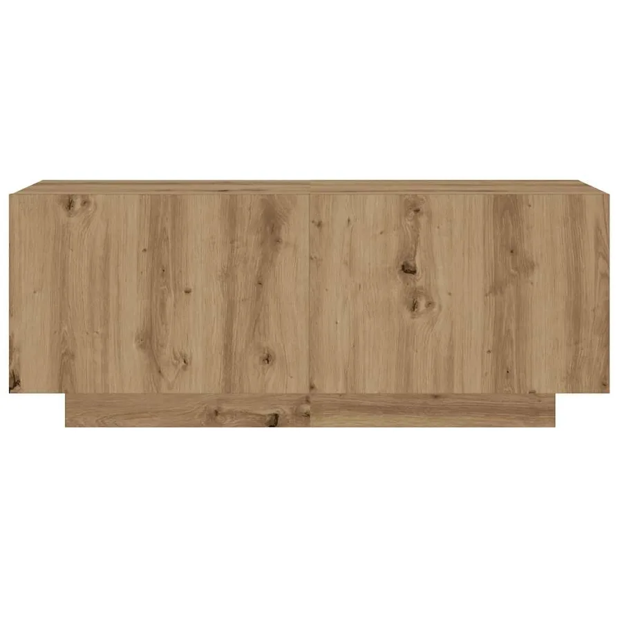 Meuble TV avec lumières LED chêne artisanal bois d'ingénierie - 9