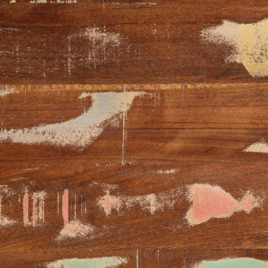 Table basse multicolore 90x50x36 cm bois de récupération massif - 12