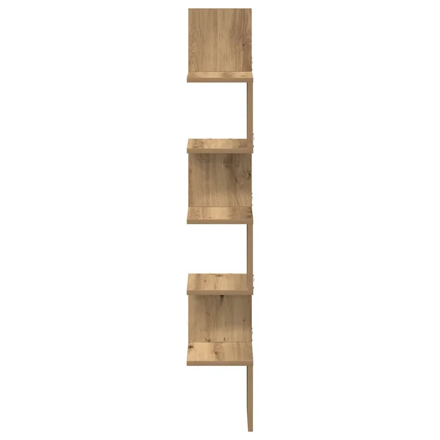 Étagère d'angle murale chêne artisanal 20x20x127,5 cm - 4