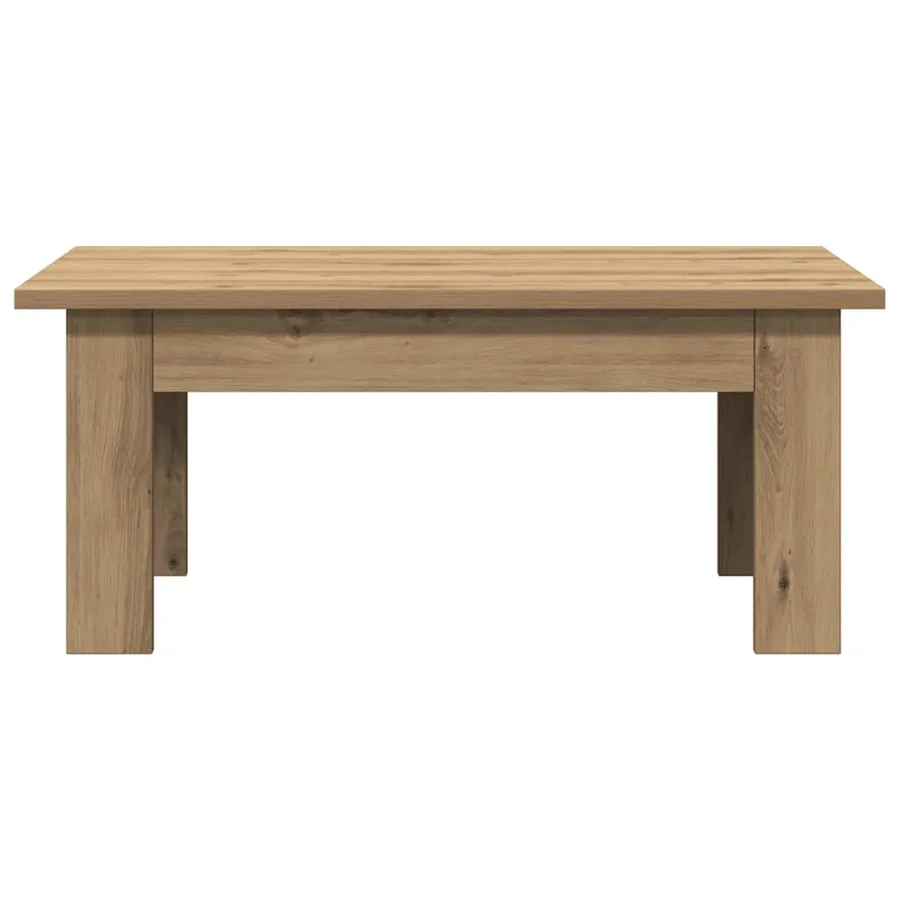 Table basse chêne artisanal 100x60x42 cm bois d'ingénierie - 4