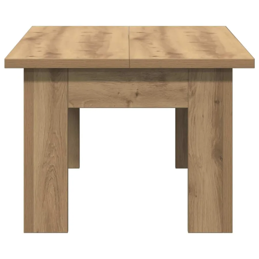 Table basse chêne artisanal 100x60x42 cm bois d'ingénierie - 5