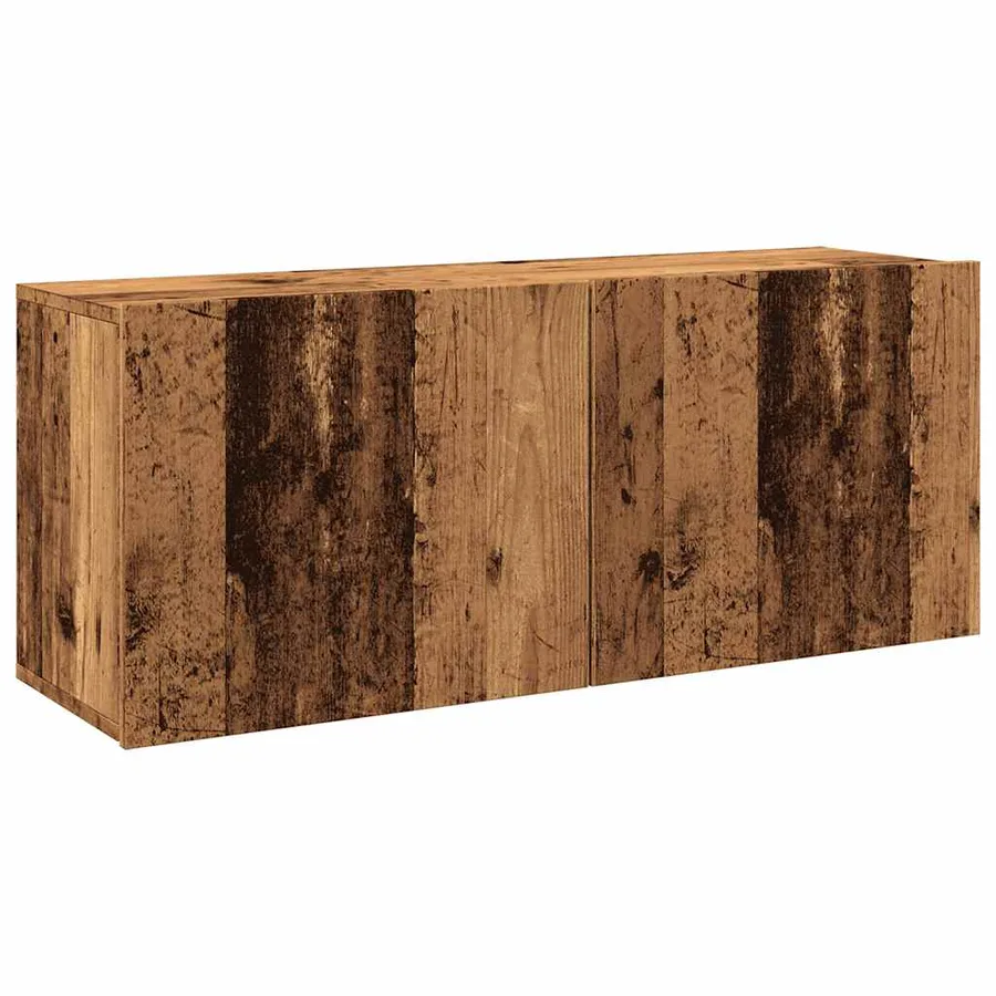 Meuble TV mural vieux bois 100x30x41 cm - 2