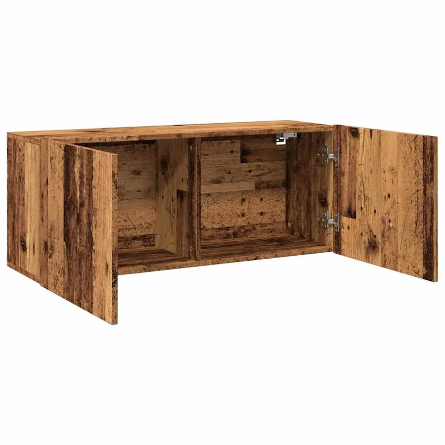 Meuble TV mural vieux bois 100x30x41 cm - 6