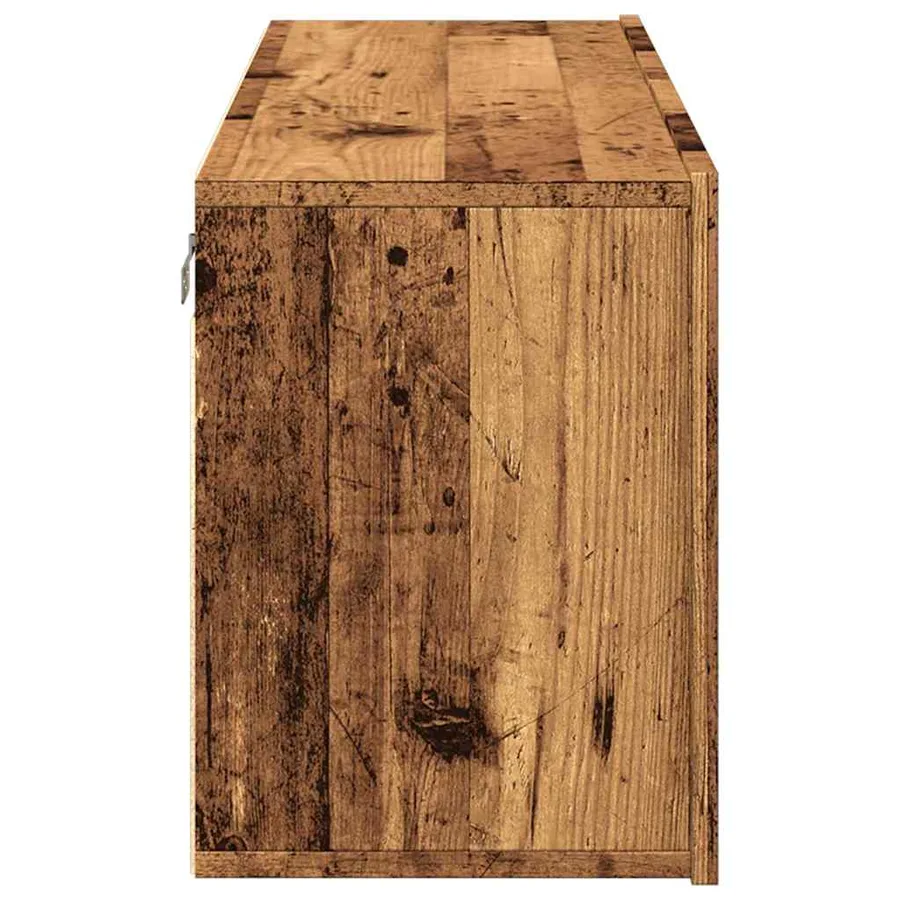 Meuble TV mural vieux bois 100x30x41 cm - 7