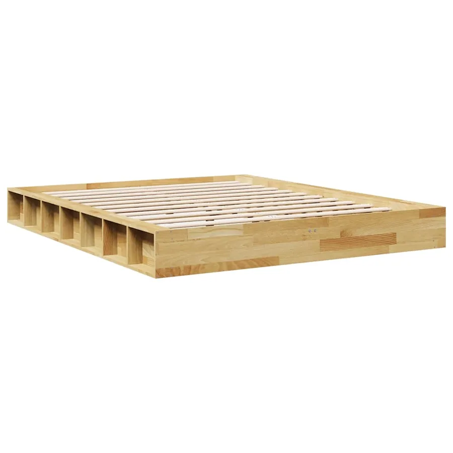 Cadre de lit sans matelas 160x200 cm bois massif de chêne - 3