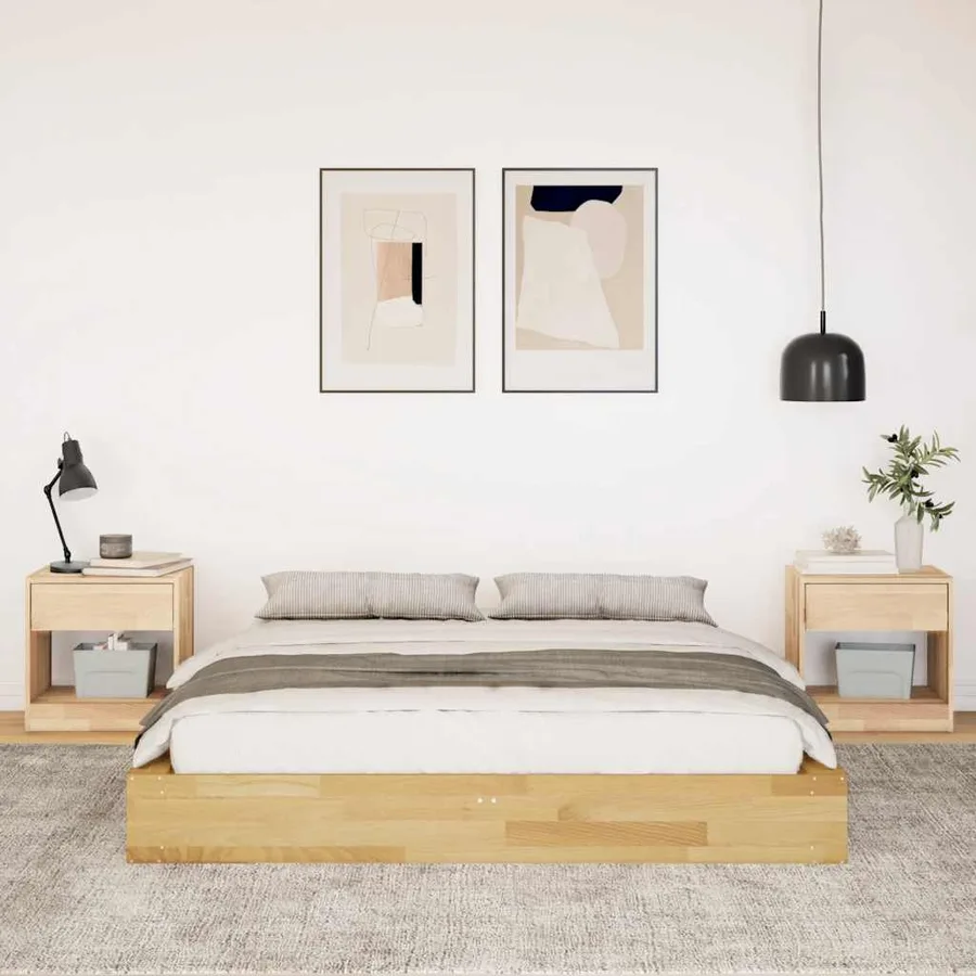 Cadre de lit sans matelas 160x200 cm bois massif de chêne - 4