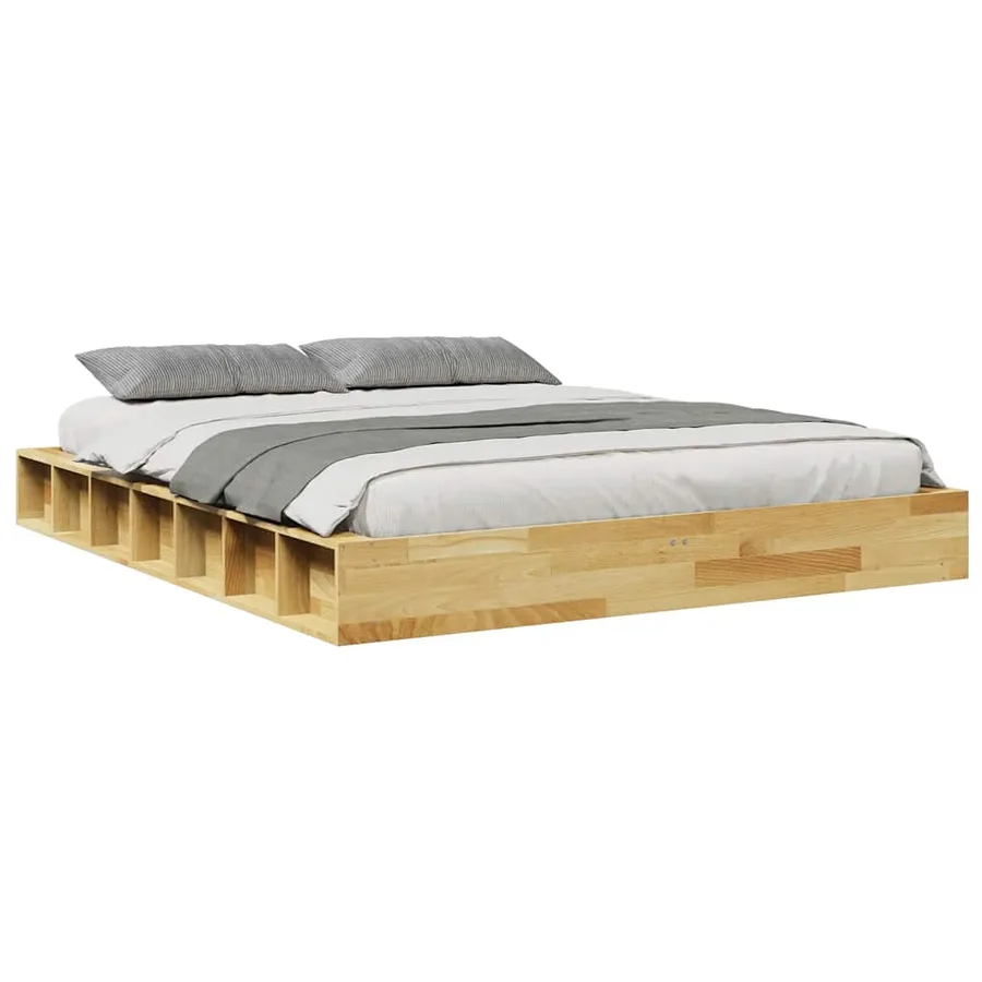Cadre de lit sans matelas 160x200 cm bois massif de chêne - 5