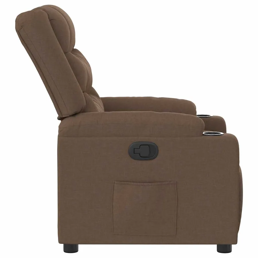 Fauteuil inclinable Marron Tissu - 4