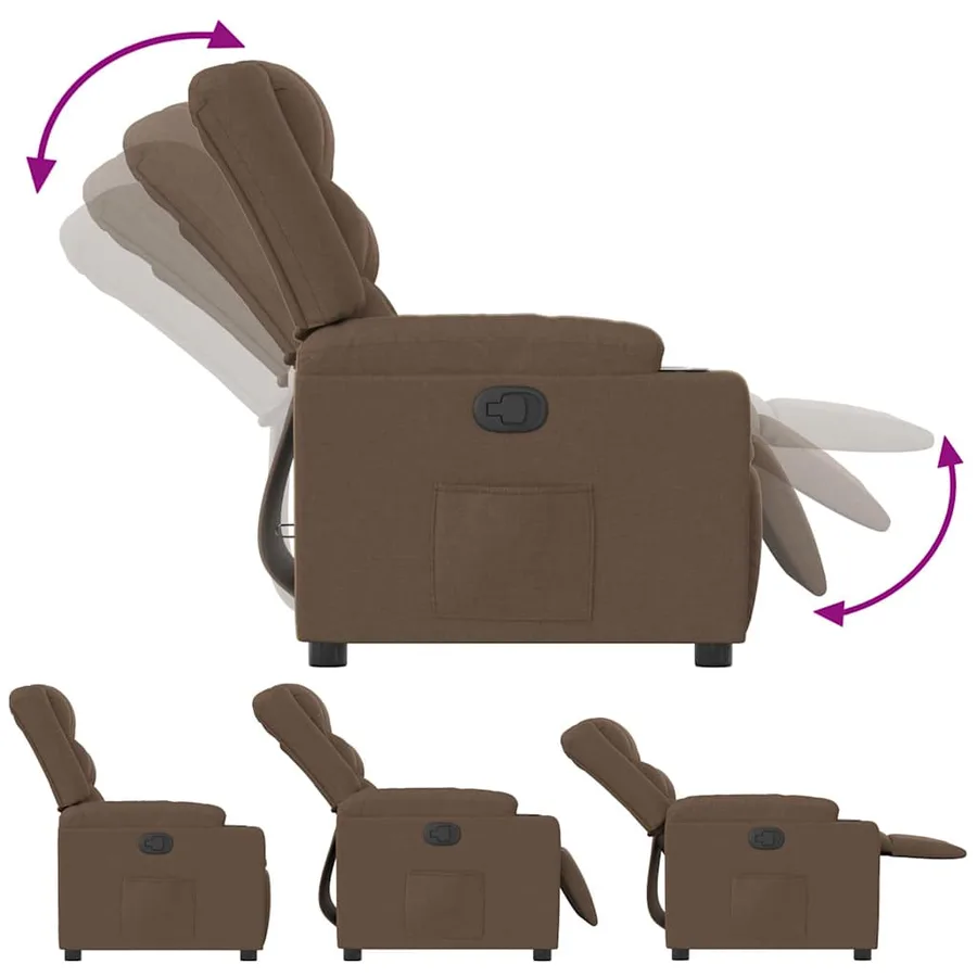 Fauteuil inclinable Marron Tissu - 6