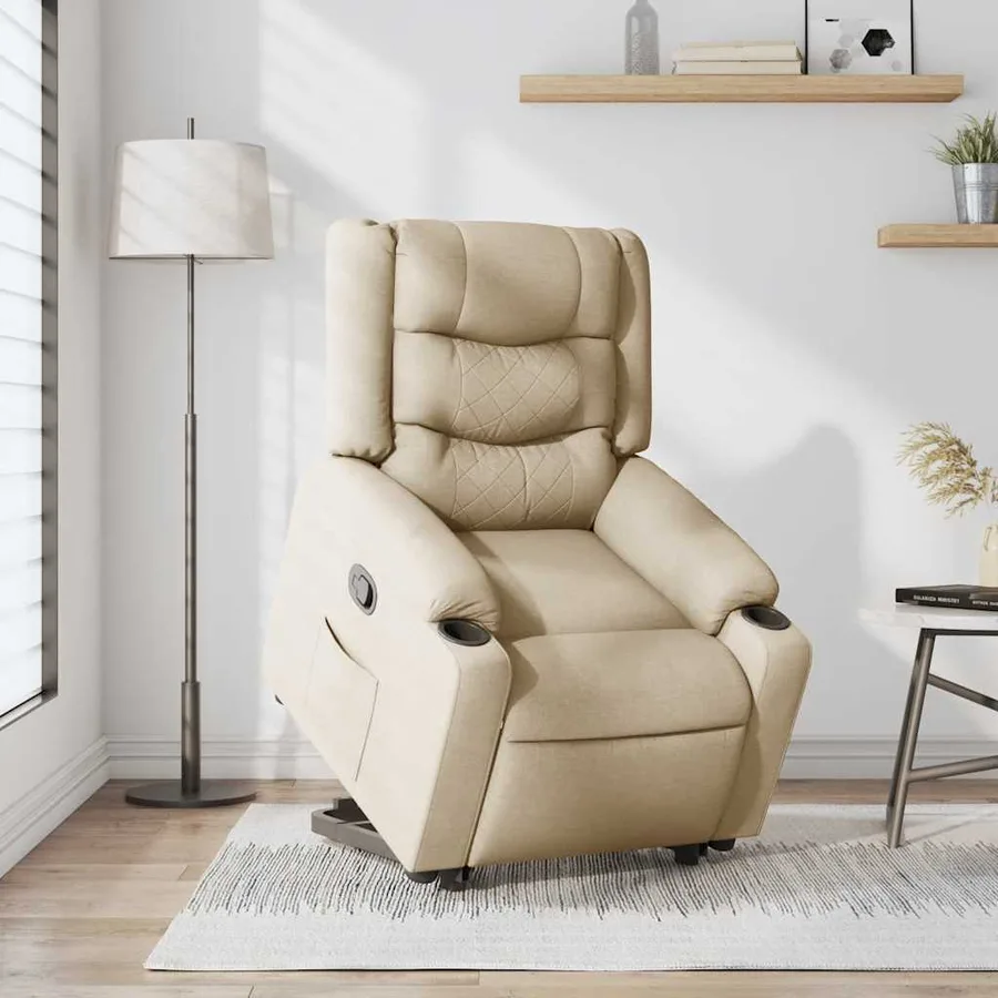 Fauteuil inclinable Crème Tissu - 2