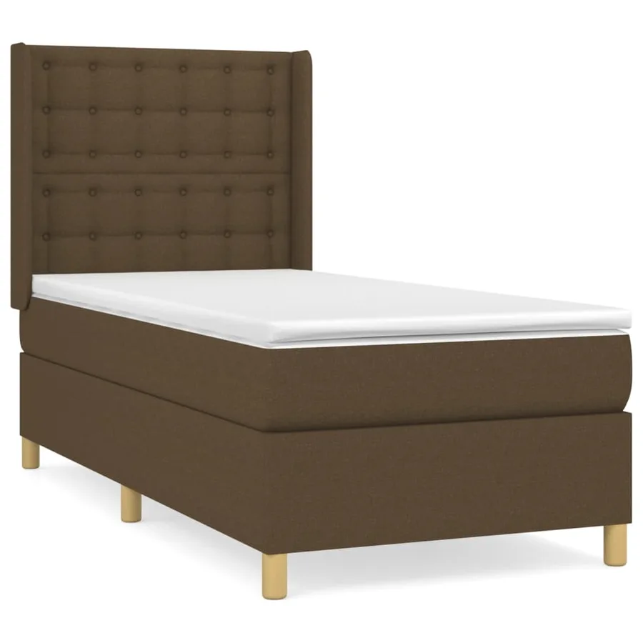Sommier à lattes de lit avec matelas Marron foncé 90x200 cm - 2