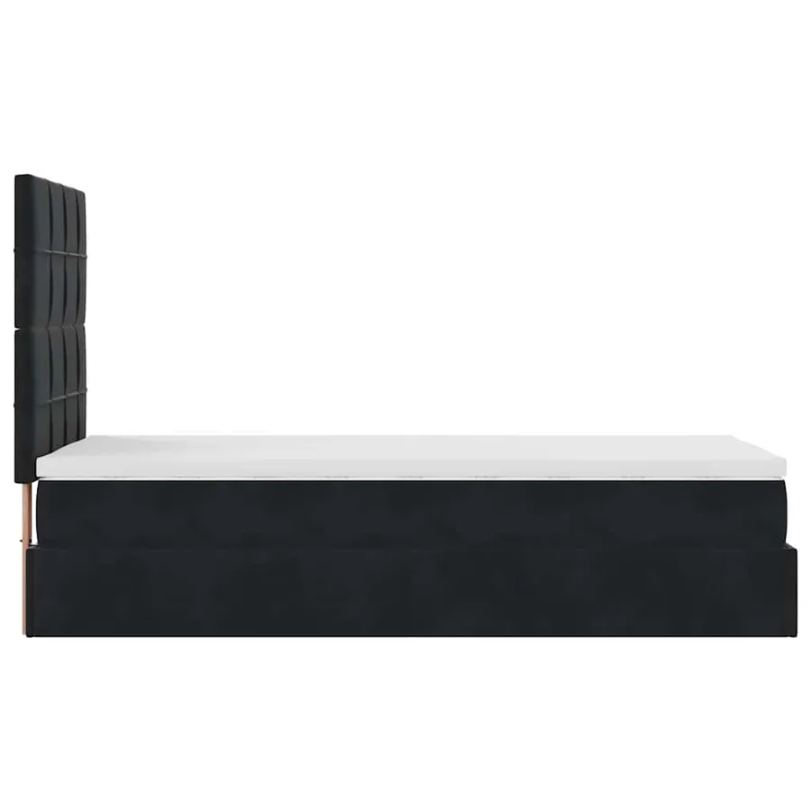 Cadre de lit ottoman avec matelas noir 100x200cm velours - 8