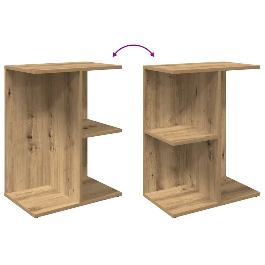 Tables de chevet 2 pcs chêne artisanal bois d'ingénierie - 8