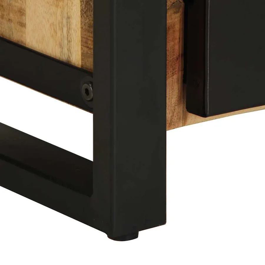 Table de chevet 40x30x51 cm bois massif de manguier brut - 10