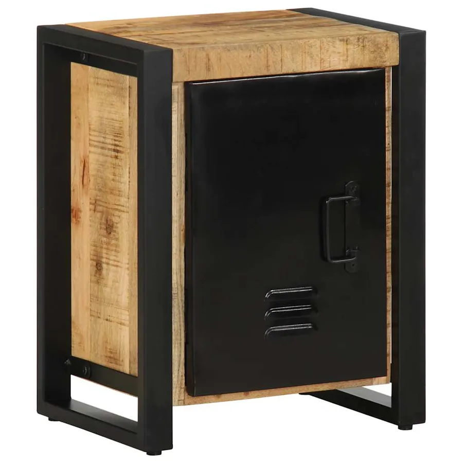 Table de chevet 40x30x51 cm bois massif de manguier brut - 3