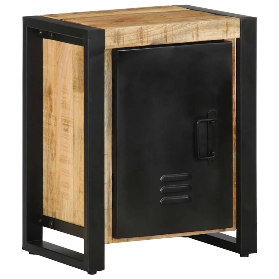 Table de chevet 40x30x51 cm bois massif de manguier brut - 4