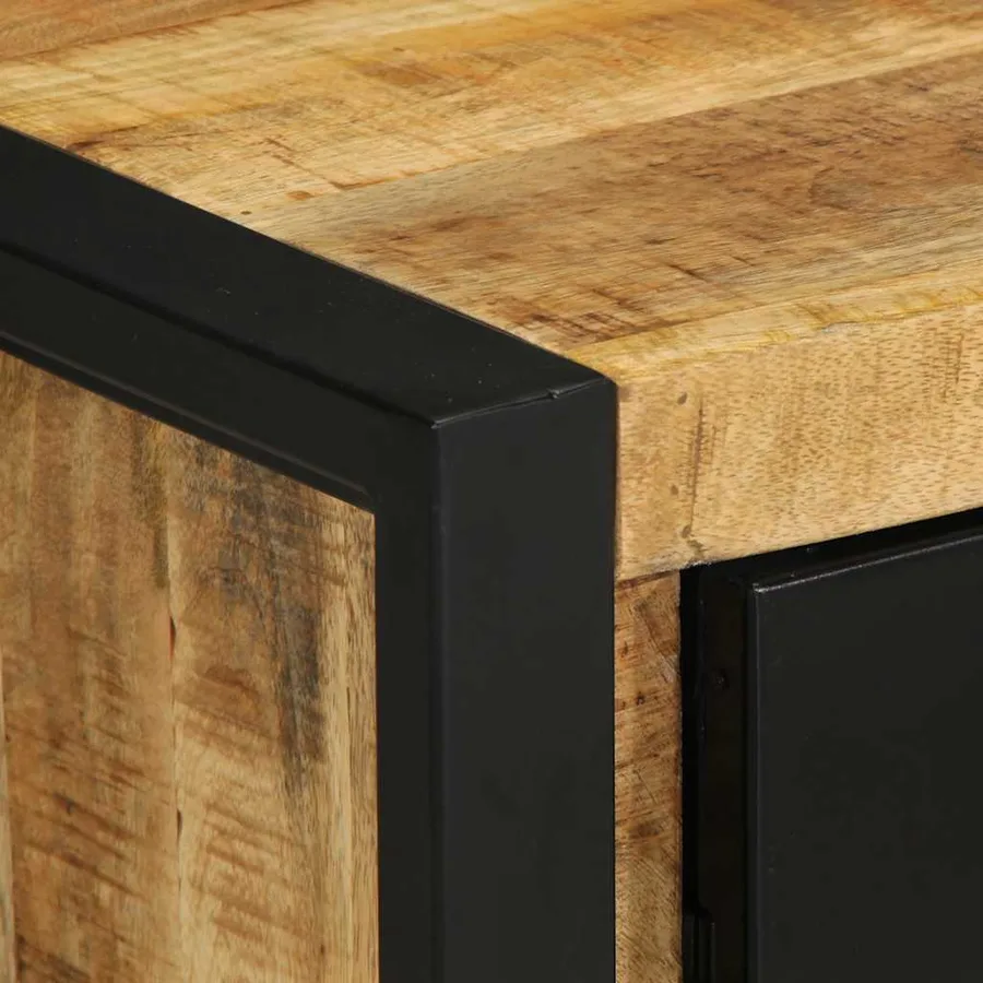 Table de chevet 40x30x51 cm bois massif de manguier brut - 8