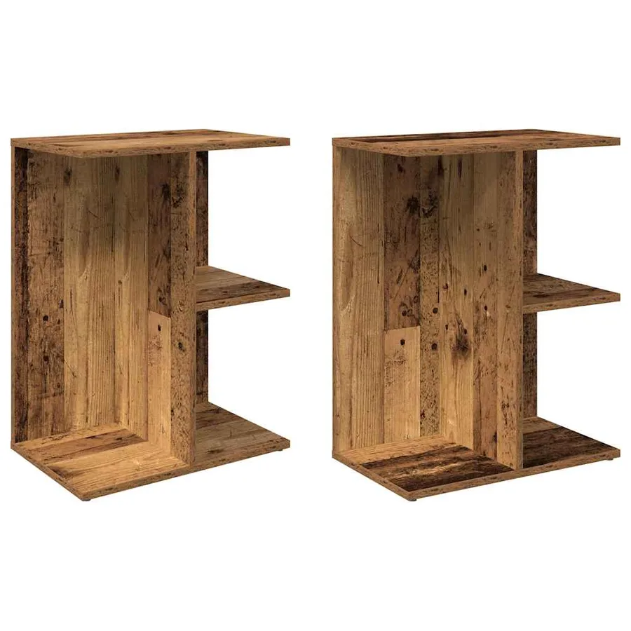 Tables de chevet 2 pcs vieux bois 46,5x29x61 cm bois ingénierie - 2