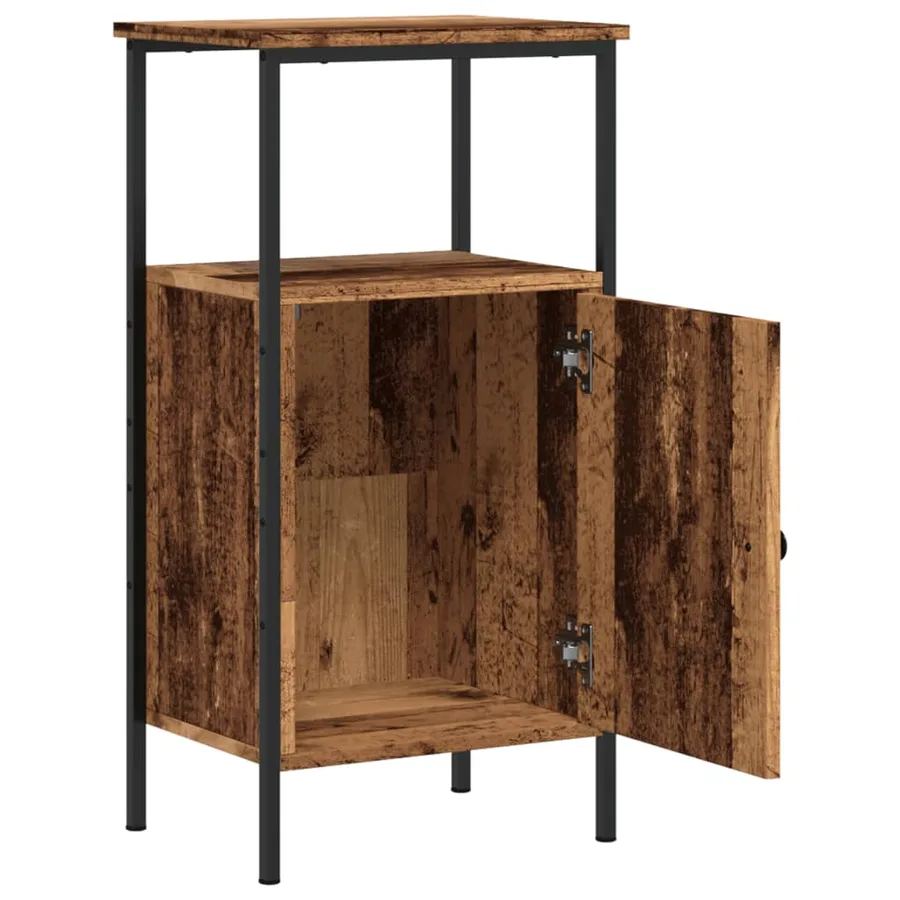 Tables de chevet 2 pcs vieux bois 41x31x80 cm bois d'ingénierie - 4