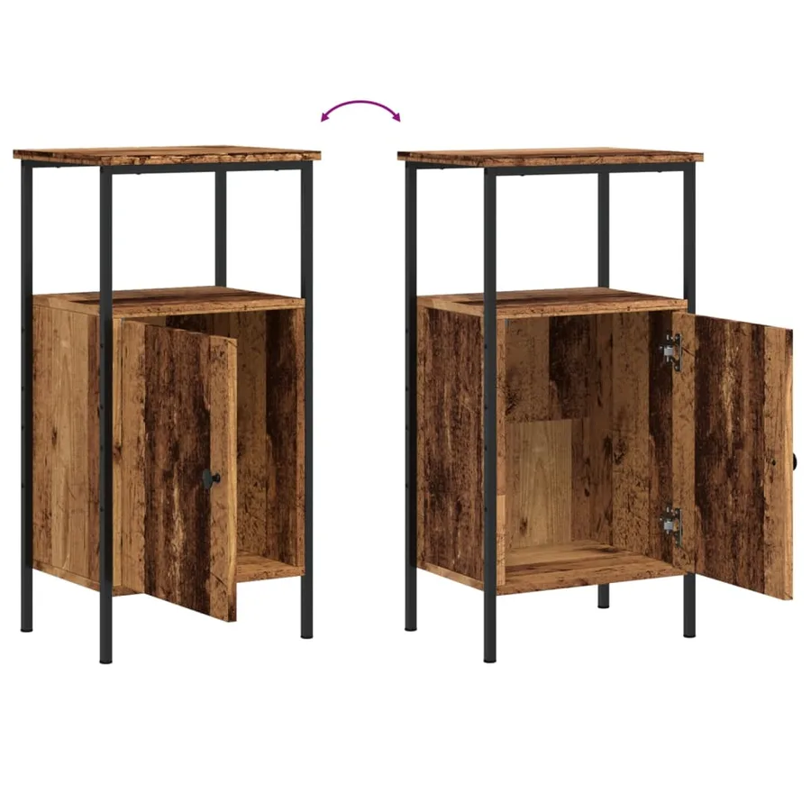 Tables de chevet 2 pcs vieux bois 41x31x80 cm bois d'ingénierie - 8