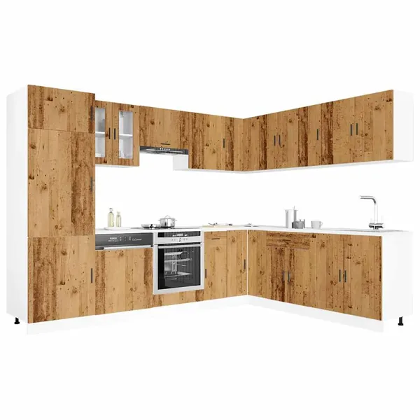 Ensemble d'armoires de cuisine 14 pcs Porto bois d'ingénierie
