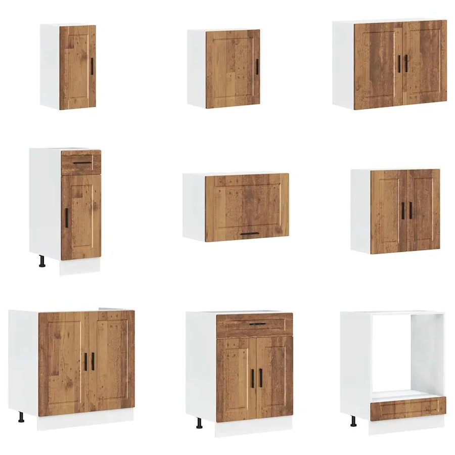 Ensemble d'armoires de cuisine 14 pcs Porto bois d'ingénierie - 4