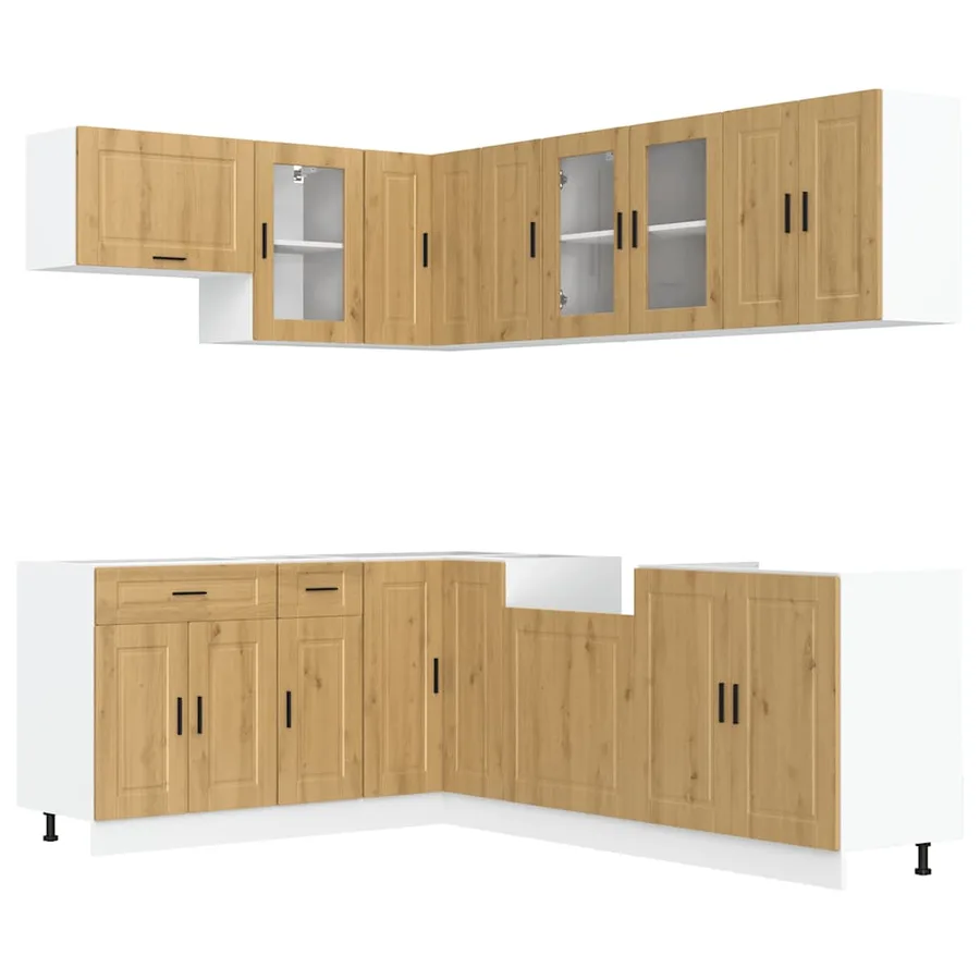 Ensemble d'armoires de cuisine 11 pcs Porto bois d'ingénierie - 2