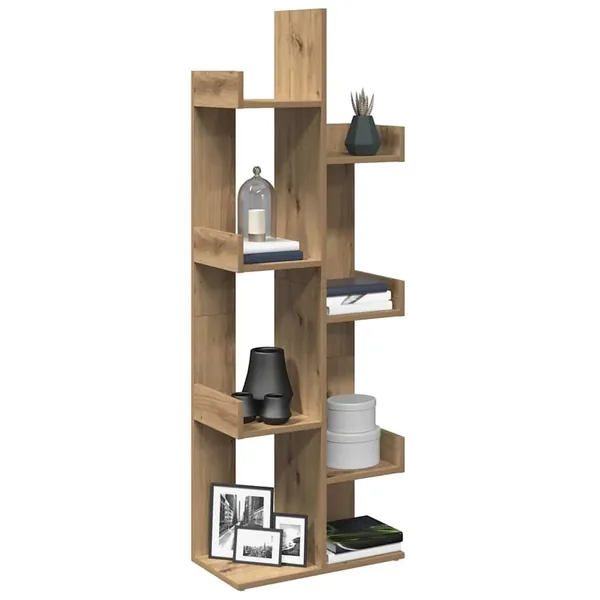 Bibliothèque chêne artisanal 48x25,5x140 cm bois d'ingénierie