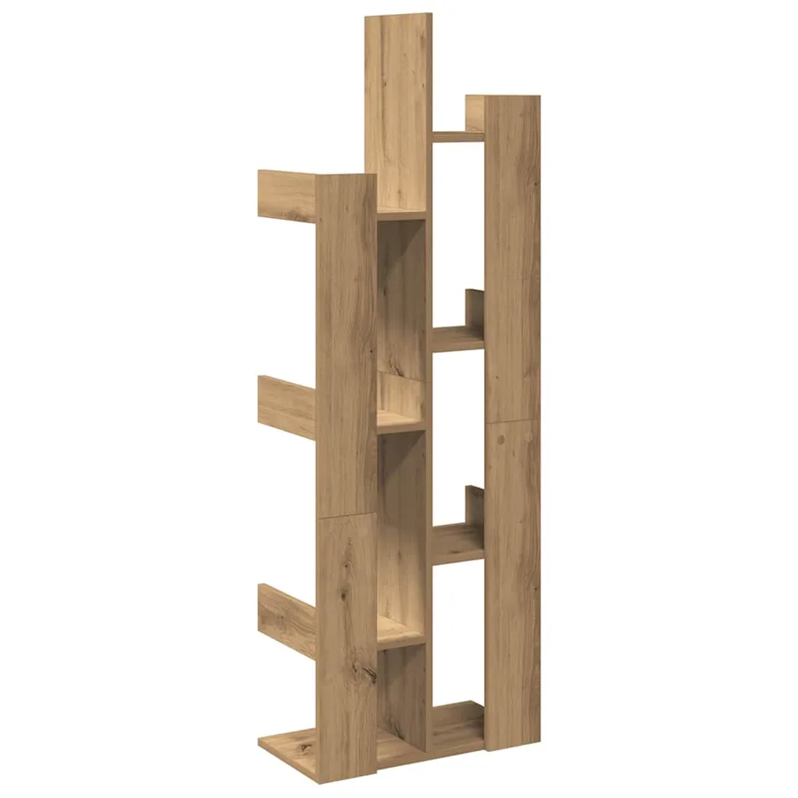 Bibliothèque chêne artisanal 48x25,5x140 cm bois d'ingénierie - 5