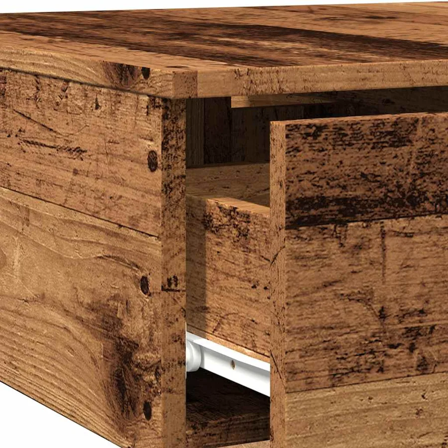 Table basse vieux bois 90x60x31 cm bois d'ingénierie - 8