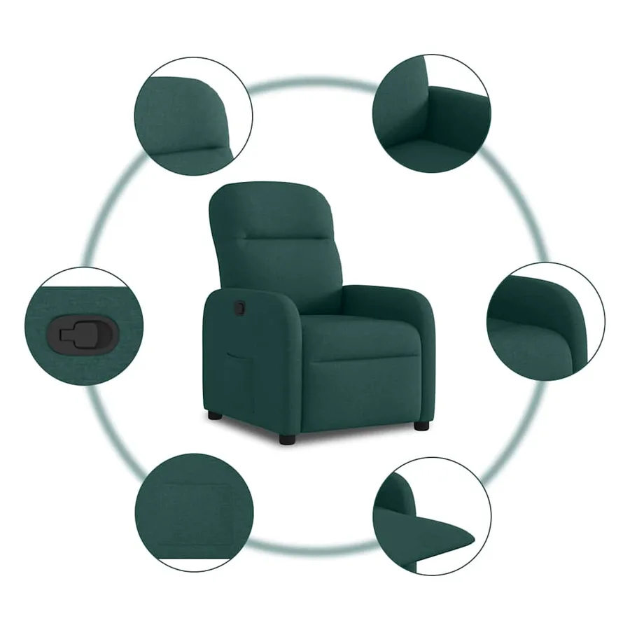 Fauteuil inclinable Vert foncé Tissu - 7