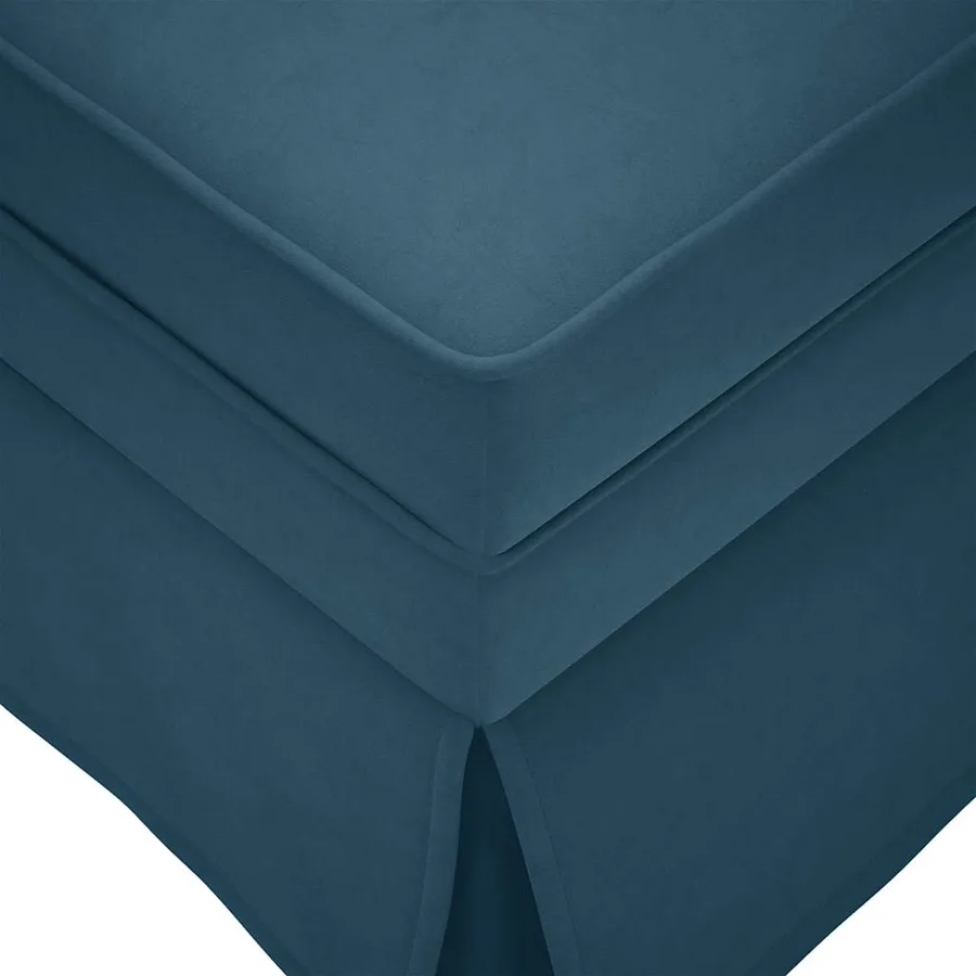 Fauteuil long avec traversin et accoudoir droit bleu velours - 7