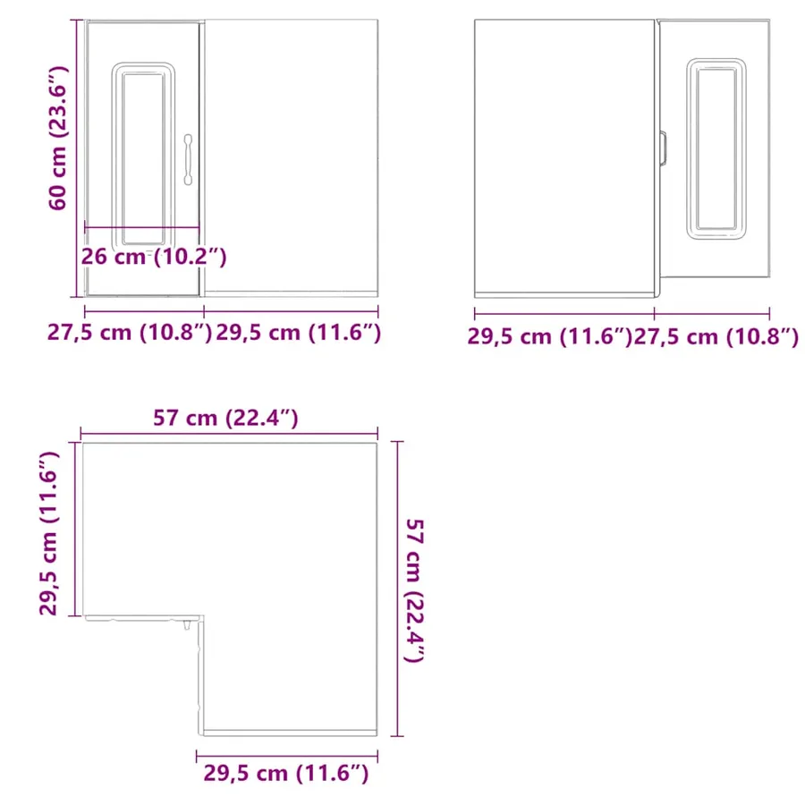 Armoire murale d'angle de cuisine Kalmar sonoma gris - 11