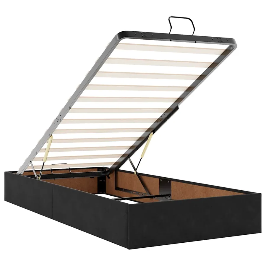 Cadre de lit ottoman avec matelas noir 180x200cm velours - 11