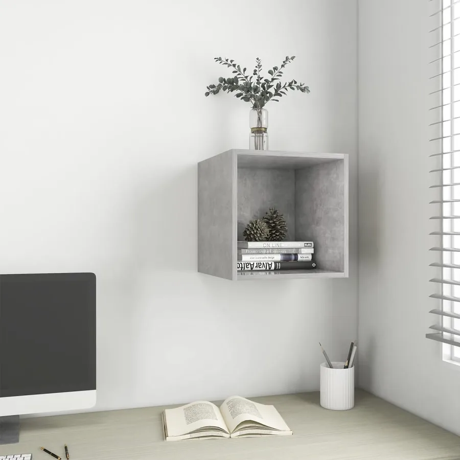 Armoire murale Gris béton 37x37x37 cm Bois d’ingénierie
