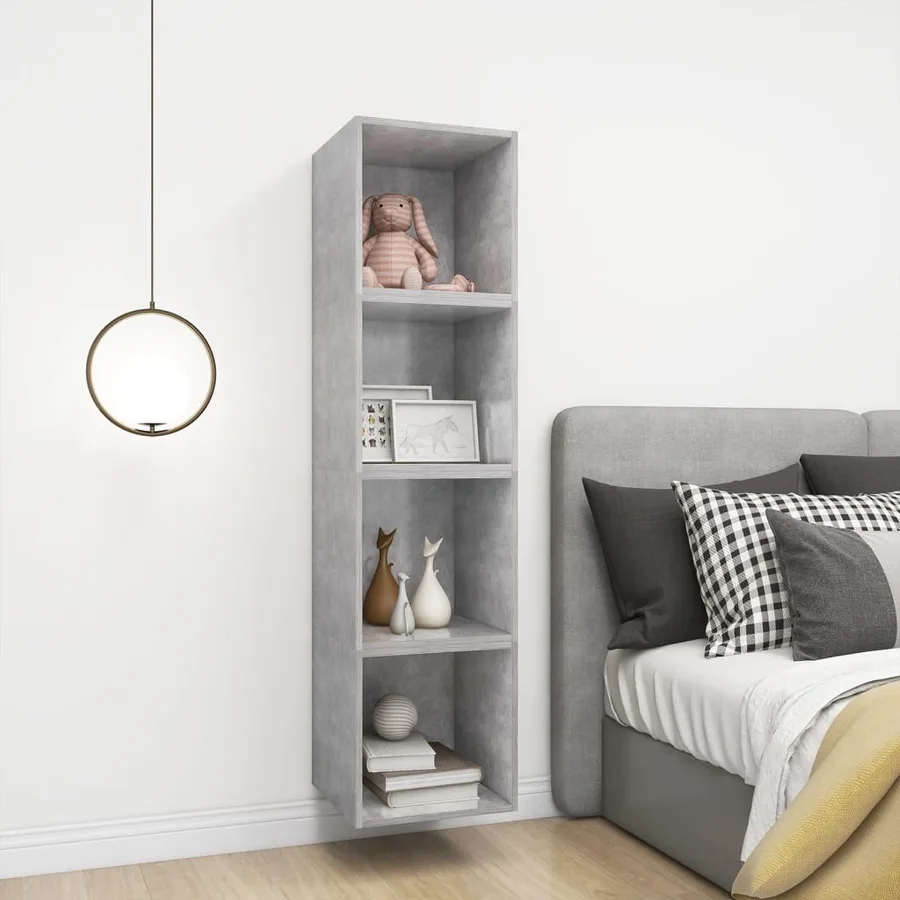Armoire murale Gris béton 37x37x37 cm Bois d’ingénierie - 7