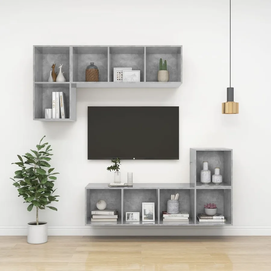 Armoire murale Gris béton 37x37x37 cm Bois d’ingénierie - 8