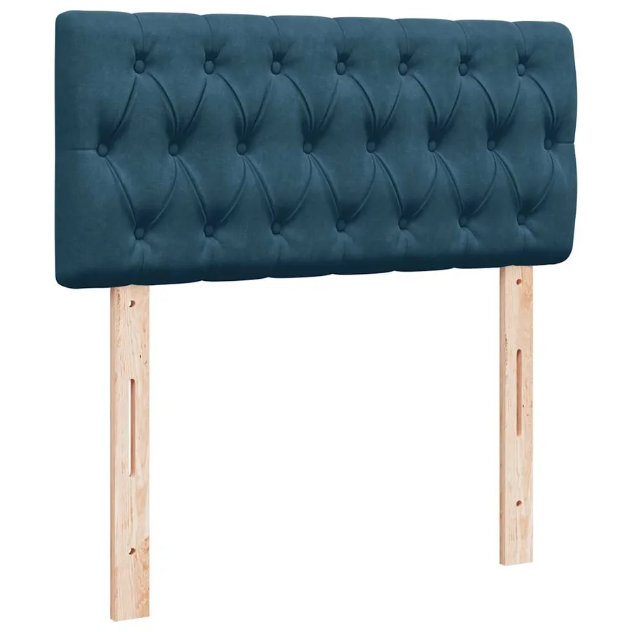 Cadre de lit ottoman avec matelas bleu foncé 90x200 cm velours - 7