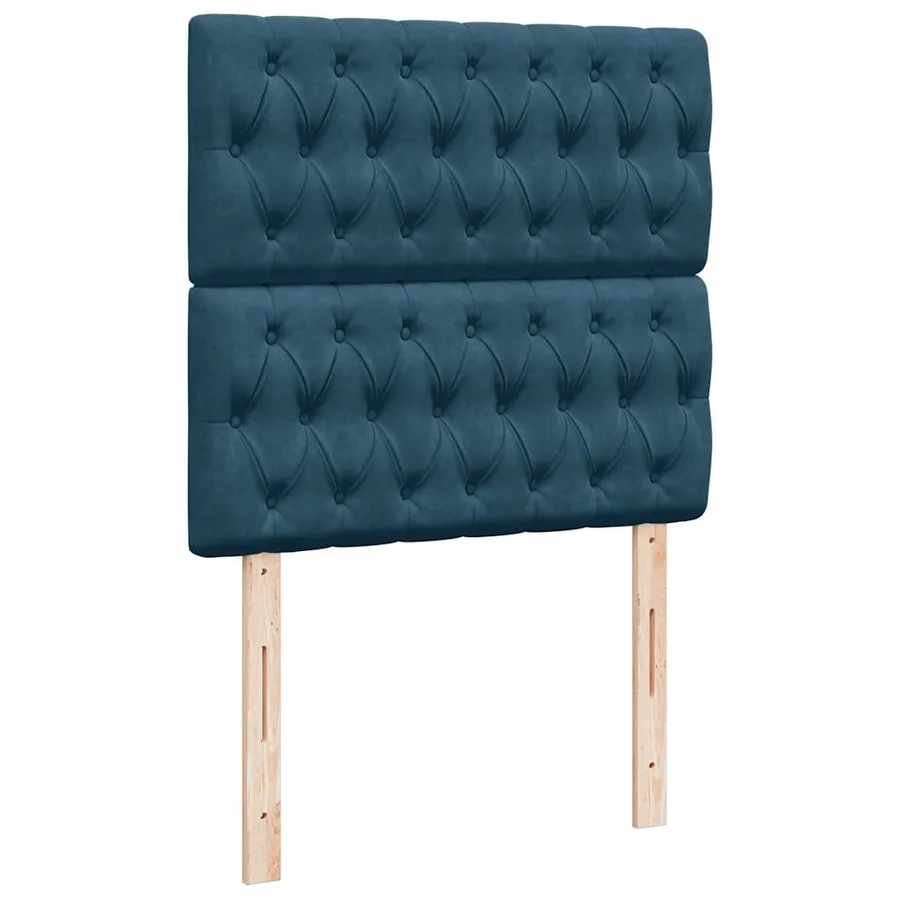 Cadre de lit ottoman avec matelas bleu foncé 200x200 cm velours - 13