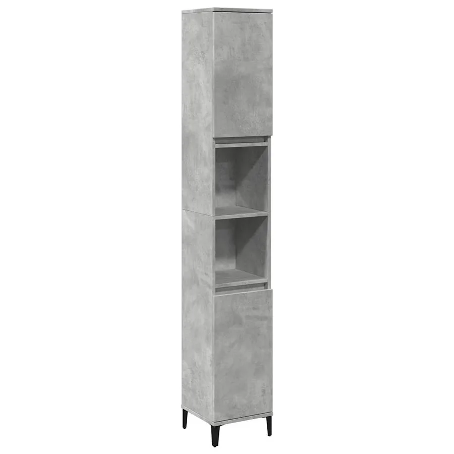Ensemble de meubles de salle de bain 3 pcs gris béton - 4