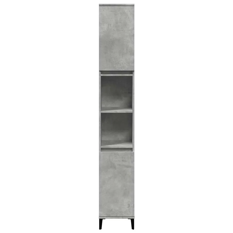 Ensemble de meubles de salle de bain 3 pcs gris béton - 5