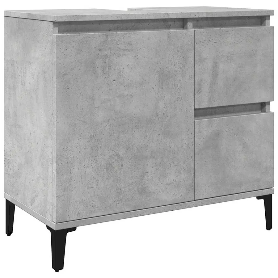 Ensemble de meubles de salle de bain 3 pcs gris béton - 8
