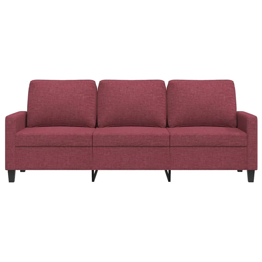 Canapé à 3 places Rouge bordeaux 180 cm Tissu - 4