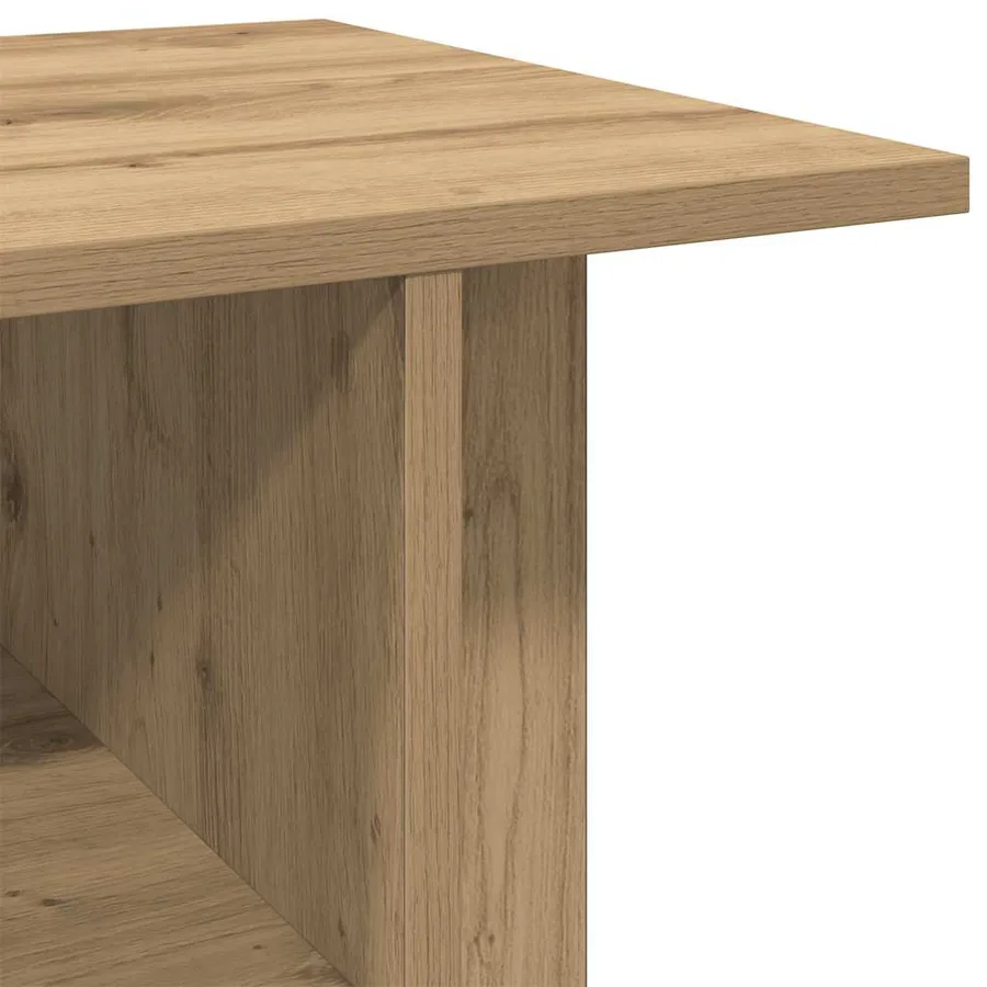 Meuble TV roulettes chêne artisanal 80x40x45 cm bois ingénierie - 7